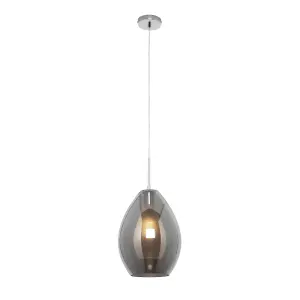 Inlight Batu Satin Smoke tinted effect LED Pendant ceiling light, (Dia)250mm