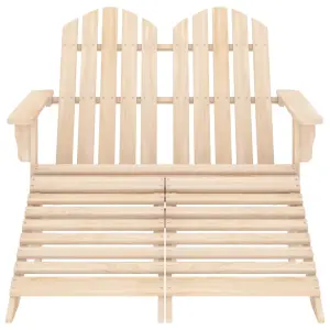 Berkfield 2-Seater Garden Adirondack Chair & Ottoman Fir Wood