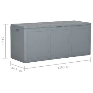 Berkfield Garden Storage Box 270L Grey PP Rattan