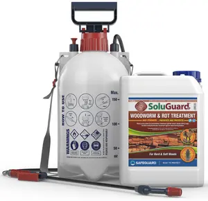 Soluguard Woodworm and Rot Treatment - (1x5L Clear & Sprayer) - Ready for Use & Spear & Jackson Sprayer.