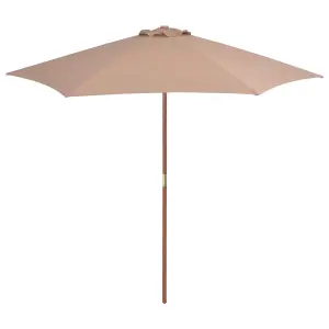 Berkfield Outdoor Parasol with Wooden Pole 270 cm Taupe