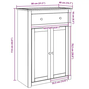 Berkfield Shoe Cabinet Panama 80x40x114 cm Solid Wood Pine