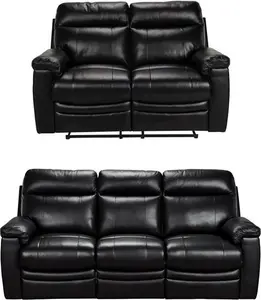 Argos Home Paolo 2 & 3 Seater Manual Recliner Sofas - Black