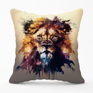 Majestic Lion Face Splashart Cushions 45cm x 45cm