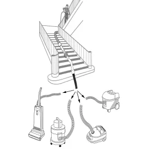 SPARES2GO 32mm Extension Pipe Hose Kit compatible with Numatic Vacuum Cleaner (6m Hose + Tool Adaptor)