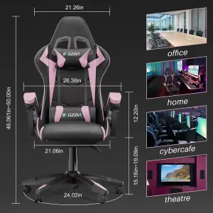 Ergonomic Gaming Chair,Soft PU Leather with Adjustable Reclining Back