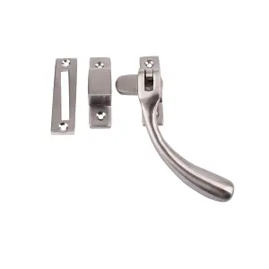 Dart Bulb End Brass Window Fastener with Hook & Mortice Plate - Satin Nickel