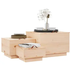 Berkfield Storage Boxes with Lids 3 pcs Solid Wood Pine