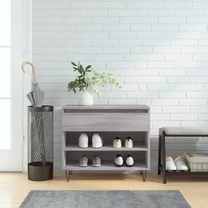 Berkfield Shoe Cabinet Grey Sonoma 70x36x60 cm Engineered Wood