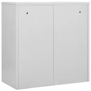 Berkfield Locker Cabinet Light Grey and Blue 90x45x92.5 cm Steel