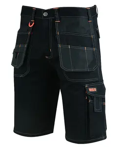 MS9 Mens Cargo Redhawk Holster Pockets Painter Tactical Work Working Shorts T5, Black - 32W