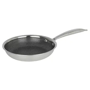 Hextec 20cm Diameter Non Stick Stainless Steel Induction Frying Pan Kitchen Cookware