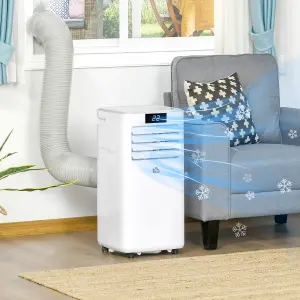 HOMCOM 10000 BTU Mobile Air Conditioner Indoor Portable AC Unit w/ RC, White