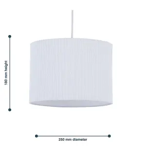 First Choice Lighting White Pleated 25cm Pendant Lightshade