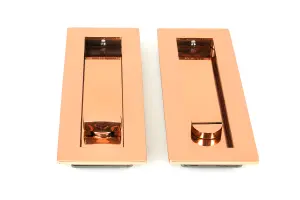 From The Anvil Polished Bronze 175mm Plain Rectangular Pull - Privacy Set