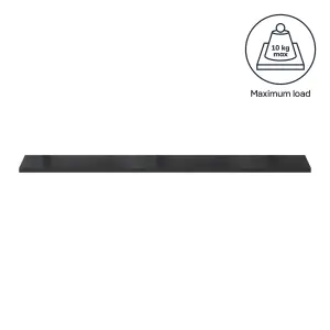 GoodHome Rigga Satin black Rectangular Floating shelf (L)118cm x (D)19cm