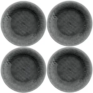 Purely Home Potters Reactive Glaze Grey Melamine Side Plates - Set of 4