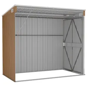 Berkfield Wall-mounted Garden Shed Brown 118x194x178 cm Galvanised Steel