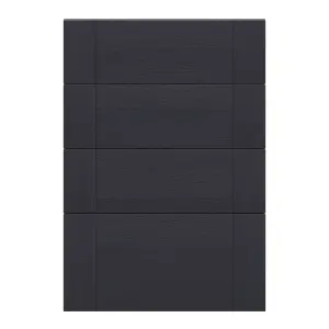 Alpinia Matt midnight navy wood effect Drawer front, Pack of 4 (H)715mm (W)497mm (T)18mm