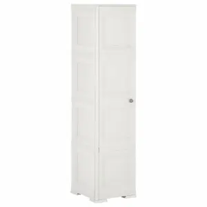 Berkfield Plastic Cabinet 40x43x164 cm Wood Design White