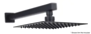 KeenFix 250mm Stainless Steel Matt Black Square Shower Head