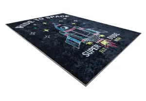 JUNIOR 52069.801 washing carpet Space, rocket for children anti-slip - 140x190 cm