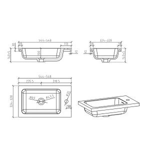 Rigel Concrete Wall Hung Cloakroom Vanity Unit with Resin Basin (W)55cm (H)63cm