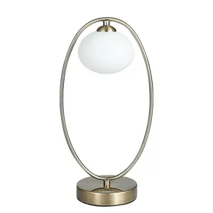 Luminosa Contemporary Globe Table Lamp Antique Brass, Glass