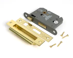 From The Anvil Polished Brass 3" Heavy Duty Bathroom Mortice Lock