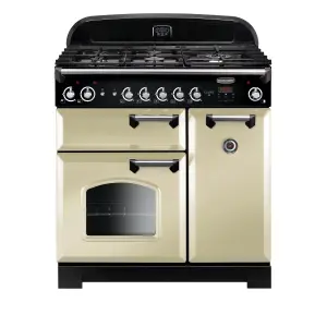 Rangemaster CLA90NGFCRC Freestanding Gas Range cooker with Gas Hob - Cream