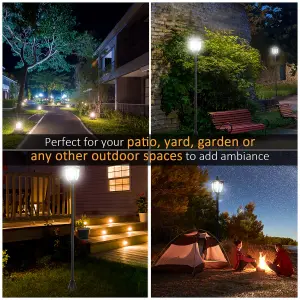 Outsunny Solar Torch Lights Outdoor Garden with 6 LED Auto On/Off 6-8 Hours