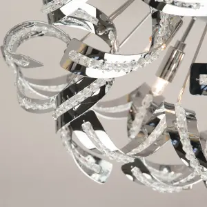 Litecraft Twirl Chrome 6 Lamp Modern Ceiling Light