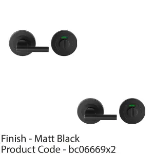 2 PACK - Disabled Thumbturn Handle With Release With Indicator Matt Black