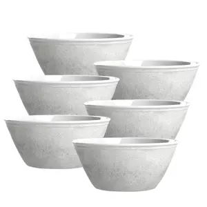 Purely Home Potters Reactive Glaze White Melamine Bowls - Set of 6