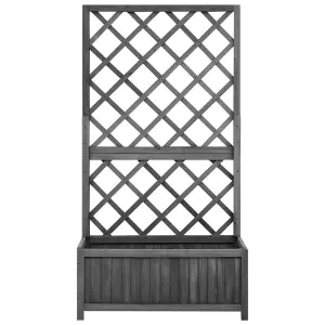 Berkfield Garden Trellis Planter Black 70x30x135 cm Solid Firwood