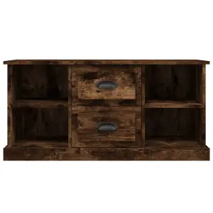 Berkfield TV Cabinet Smoked Oak 99.5x35.5x48 cm Engineered Wood