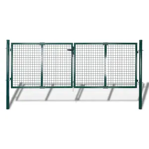 Berkfield Fence Gate Steel 306x175 cm Green