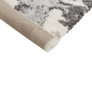 Shaggy Area Rug 160 x 230 cm White and Grey SEVAN