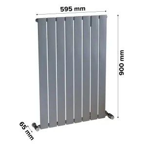 Ximax Vertirad Universal HW900595SC Vertical Designer 1672BTU Radiator, (W)595mm x (H)900mm