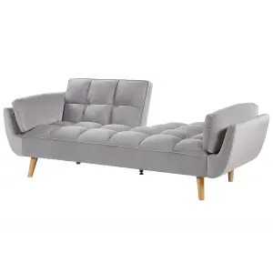 Sofa Bed ASBY Light Grey Velvet