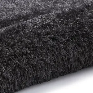 Dark Grey Handmade Modern Plain Shaggy Easy to clean Rug for Bed Room Living Room and Dining Room-120cm X 170cm