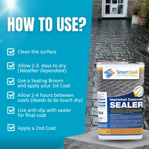 Smartseal Imprinted Concrete Sealer, Silk Wet Look, Driveway Sealer for Patterned Imprinted Concrete Driveways and Patios, 4 x 5L