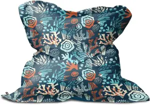 rucomfy Printed Outdoor Sea Breeze Extra Large Squashy Squarbie Beanbag