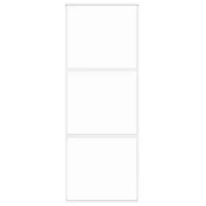 Berkfield Sliding Door White 76x205 cm Tempered Glass and Aluminium