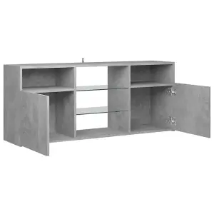 Berkfield TV Cabinet with LED Lights Concrete Grey 120x30x50 cm