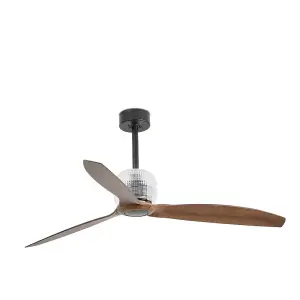 Luminosa Deco Black, Wood Ceiling Fan LED With DC Smart Motor - Remote Included