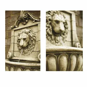 Primrose King Lion Head Wall Mounted Water Feature Fountain 50cm