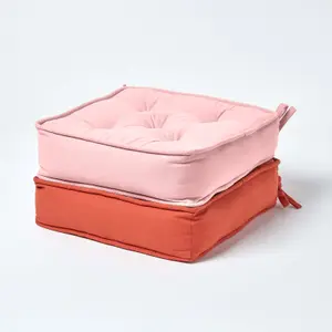 Homescapes Pink Cotton Dining Booster Cushion