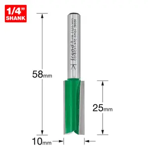 Trend C016CX1/4TC 1/4" Two Flute Cutter 10mm Diameter 25mm Carbide Router Bit