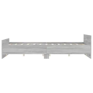 Berkfield Bed Frame with Headboard and Footboard Grey Sonoma 120x190 cm